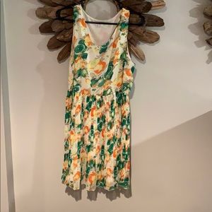 Floral print dress (M) and sweater (L)